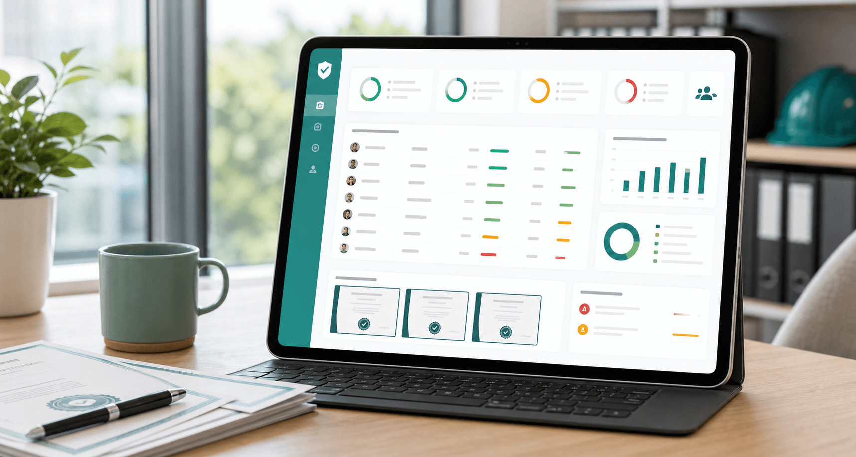 SkillProof dashboard visual showing workforce training and compliance status
